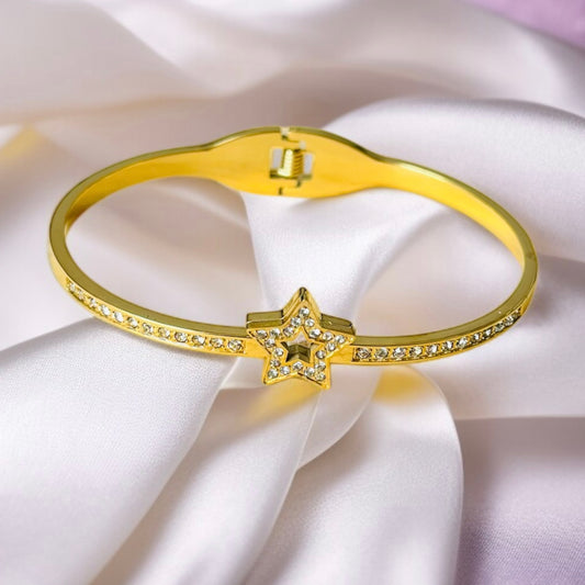 Star AD Studded Gold Bracelet