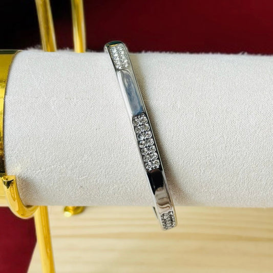 AD Studded Silver Bracelet