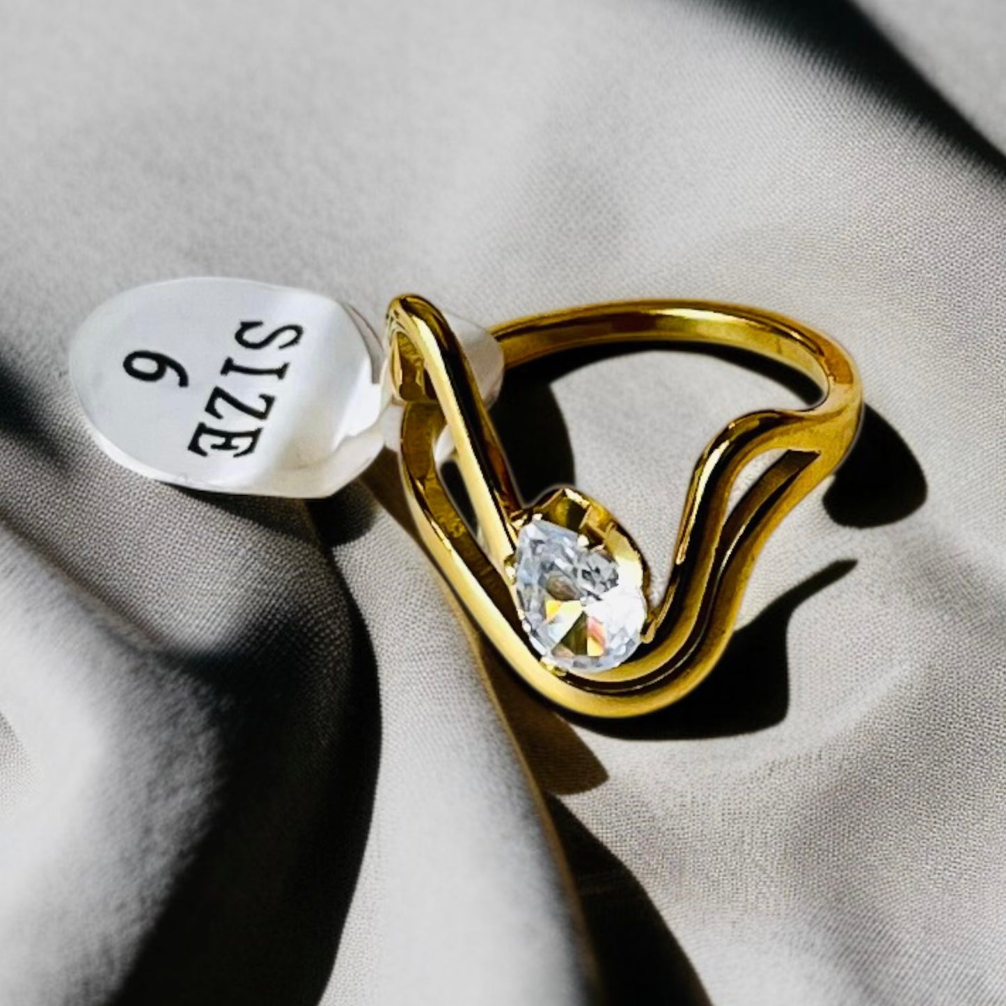 Anti tarnish Gold Diamond Ring
