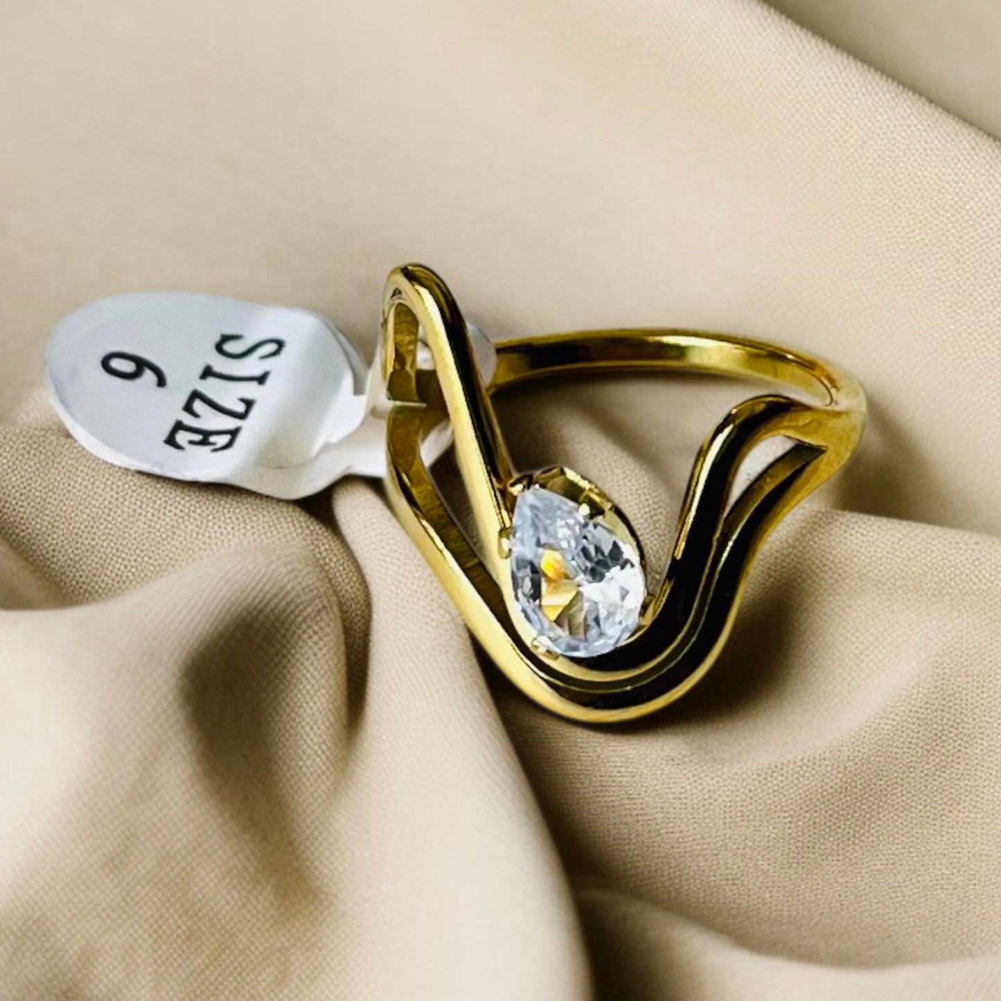 Anti tarnish Gold Diamond Ring