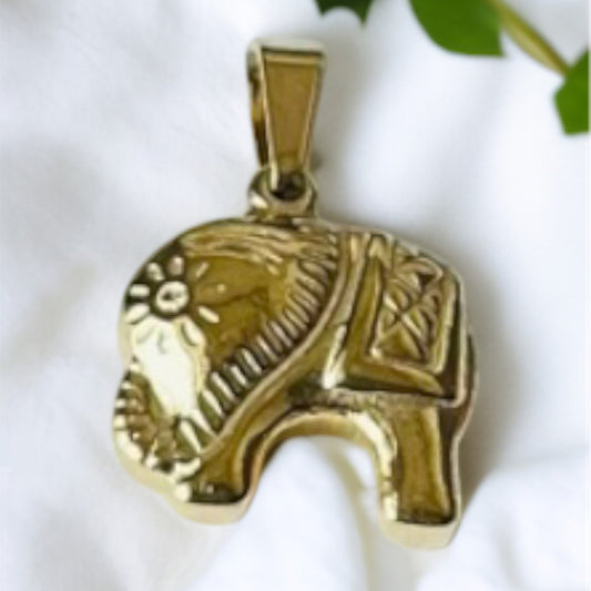 Gold Elephant Pendant Only