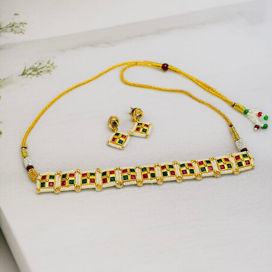 Red & Green Choker  Necklace Set