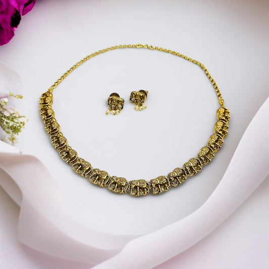 Elephant Collar Necklace Set