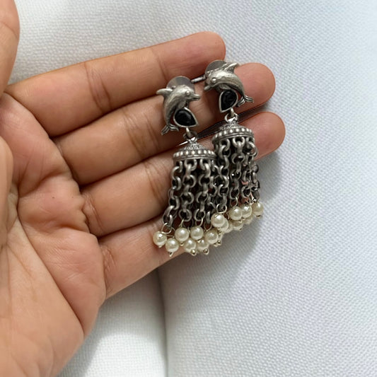 Black Fish Drop Earrings