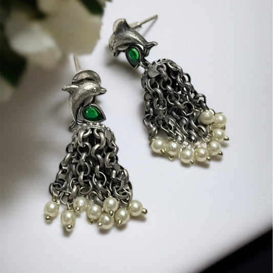 Green Fish Drop Earrings