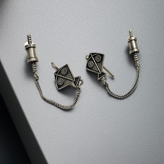 Oxidised Silver Kite Earrings