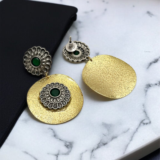 Dual Tone Brass Earrings