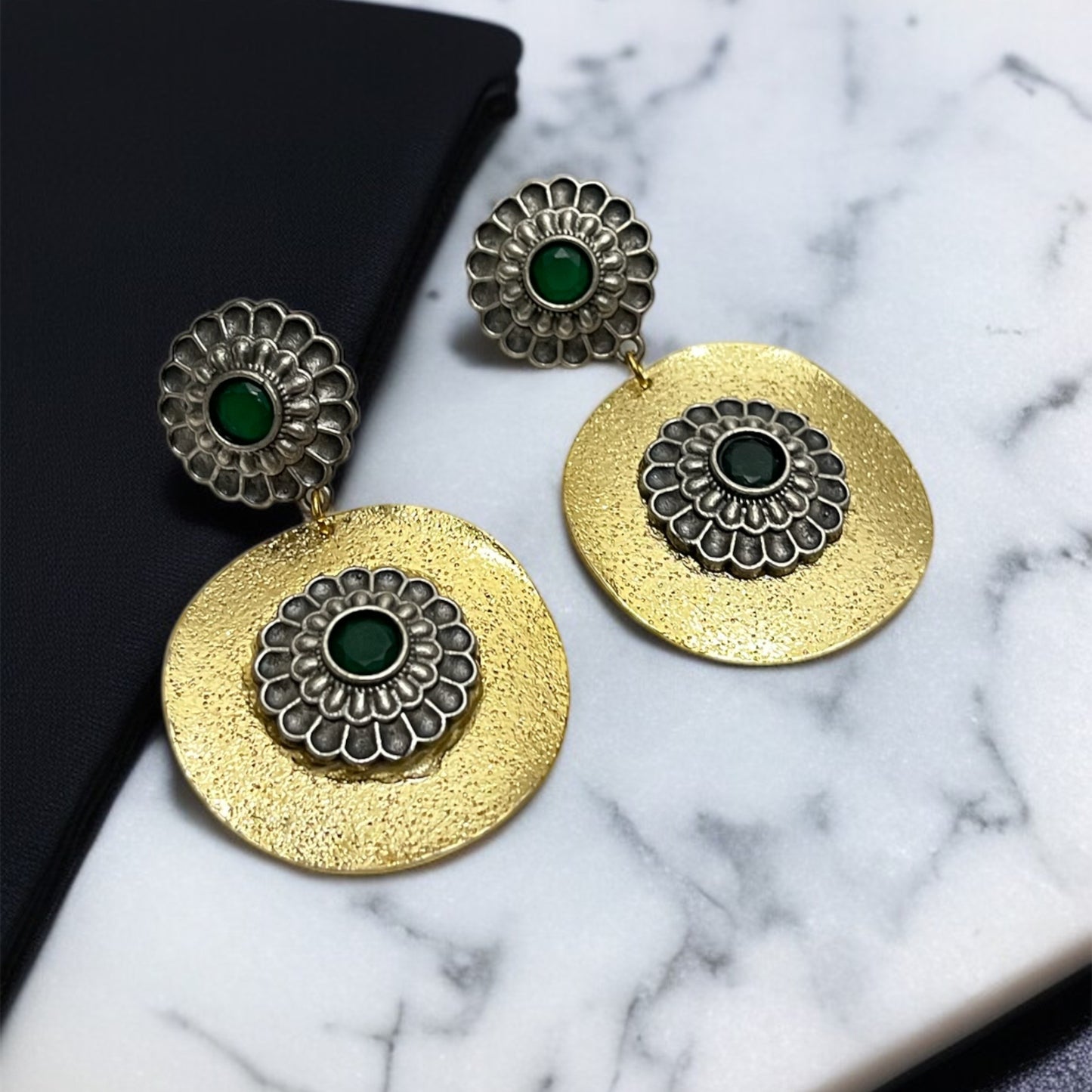 Dual Tone Brass Earrings