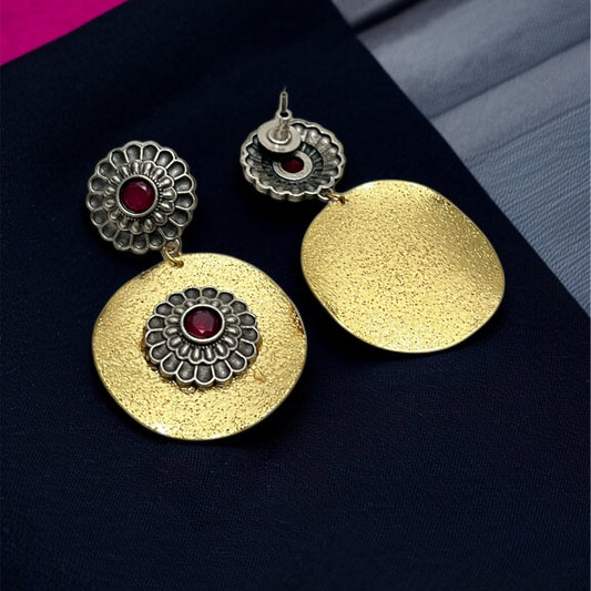 Dual Tone Brass Earrings