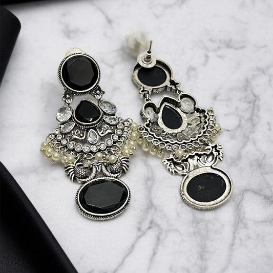 Black Stone Dangler Earrings (Copy)