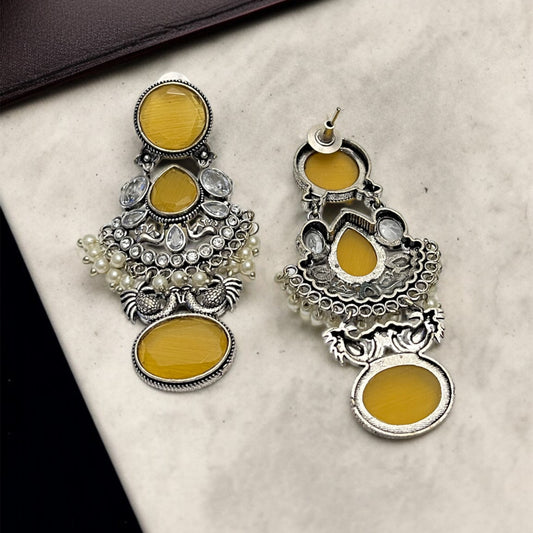 Yellow Stone Dangler Earrings