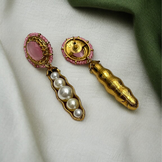 Pink Pearl Drop Earrings