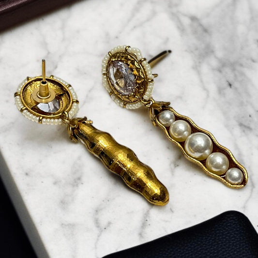 White Pearl Drop Earrings