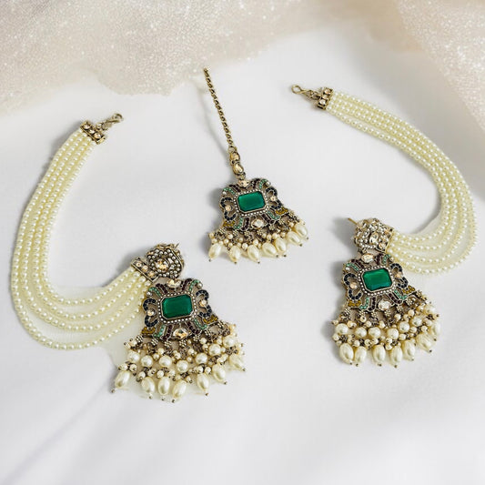 Earring With Hair Chain Earrings and Tikka