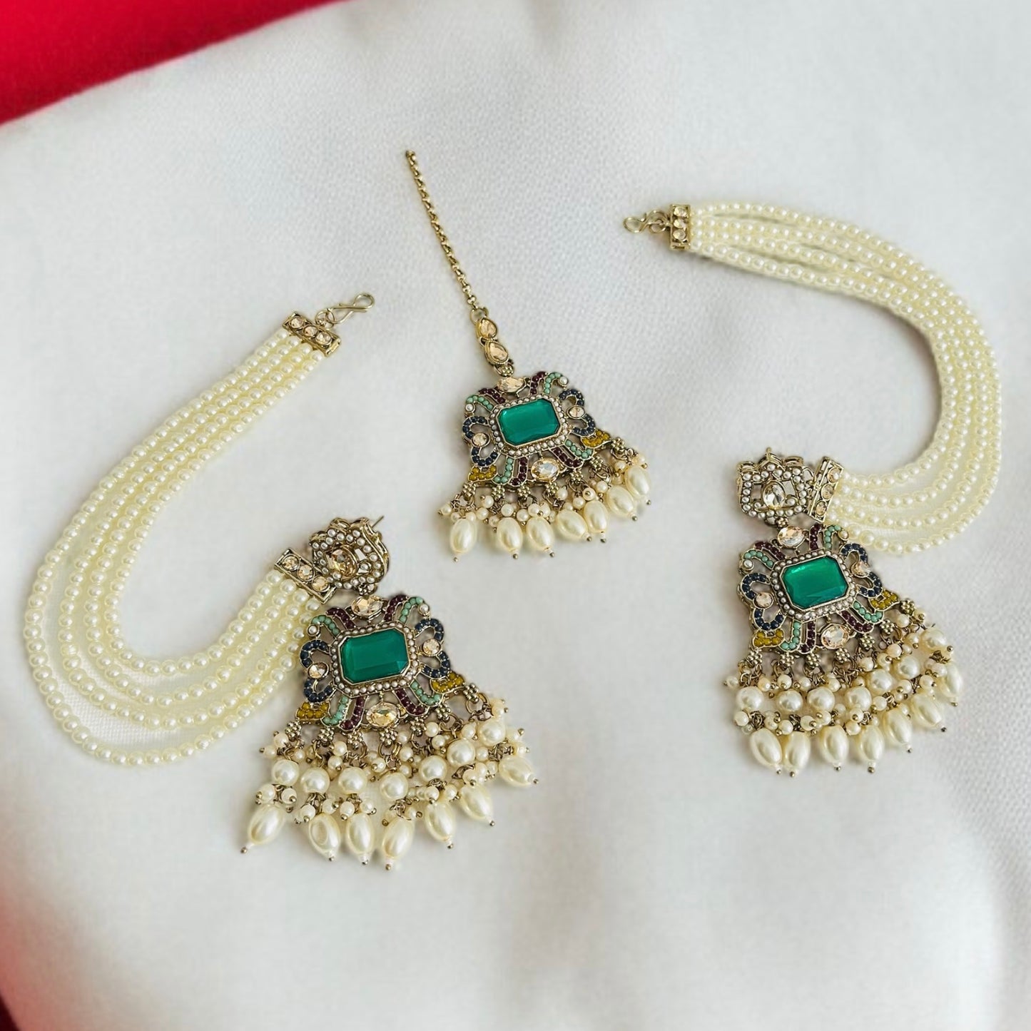 Earring With Hair Chain Earrings and Tikka