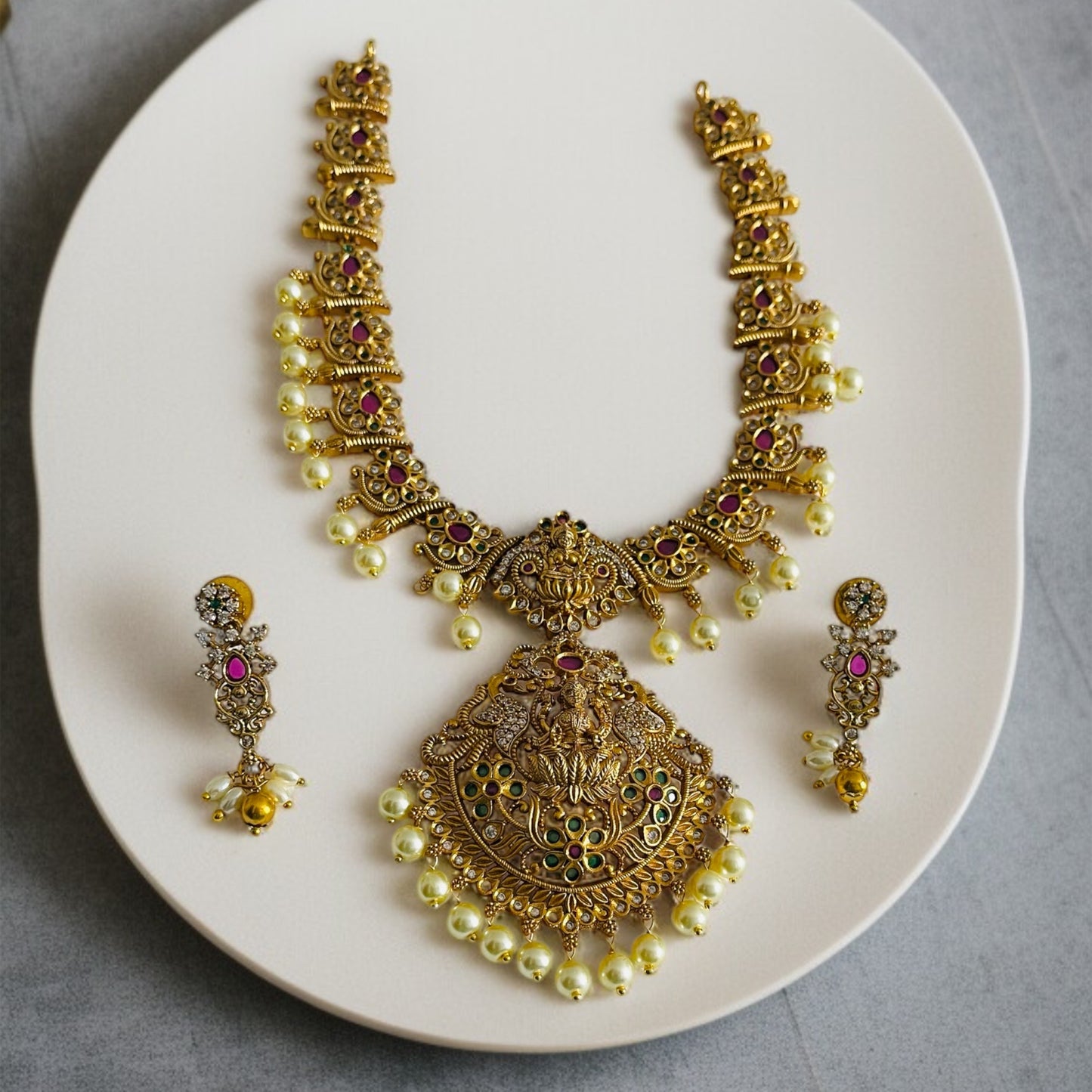 Gold Temple Necklace Set