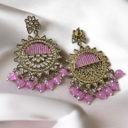Kundan Beads Drop Earrings