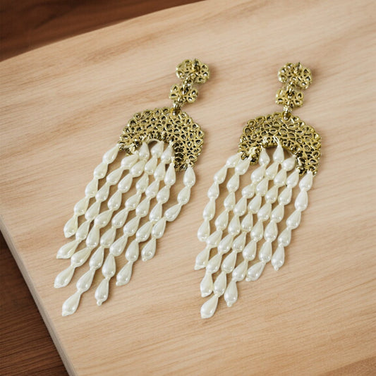 Pearl Chandbali Drop Earrings