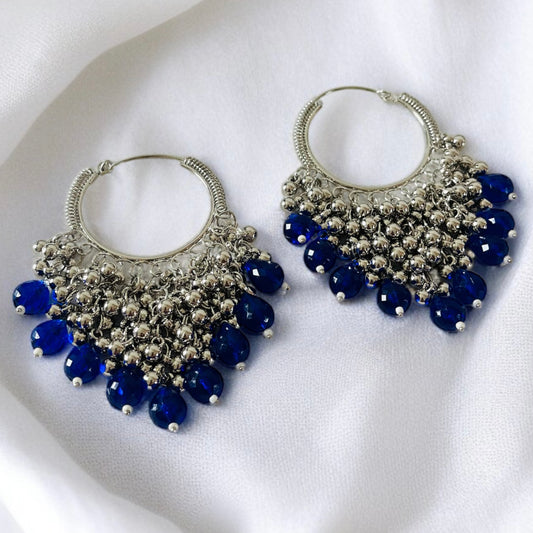 Beaded Ghunghroo Hoop Earrings