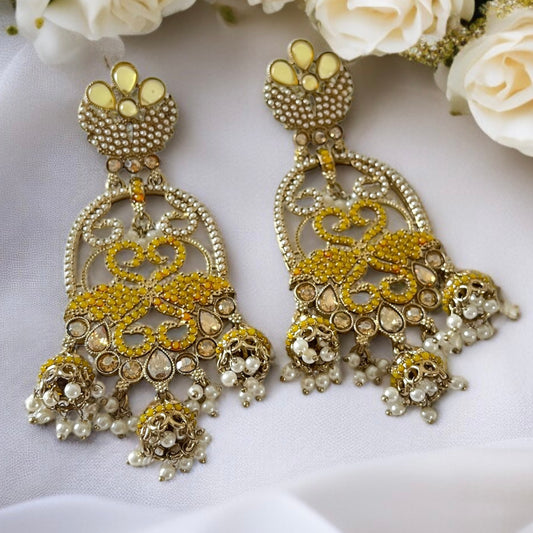 Kundan Drop Jhumki Earrings
