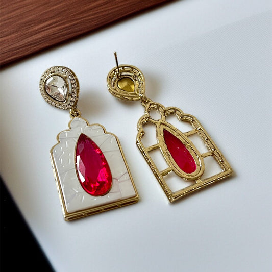 Kundan MOP Stone Earrings