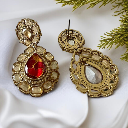 Rainbow Stone Kundan Earrings