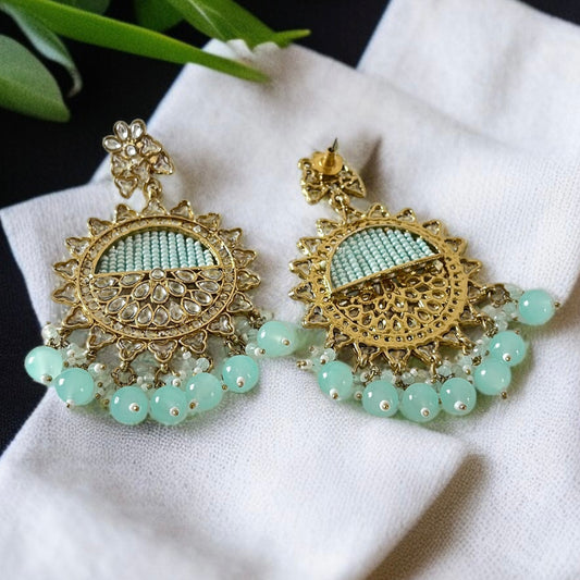 Kundan Beads Drop Earrings