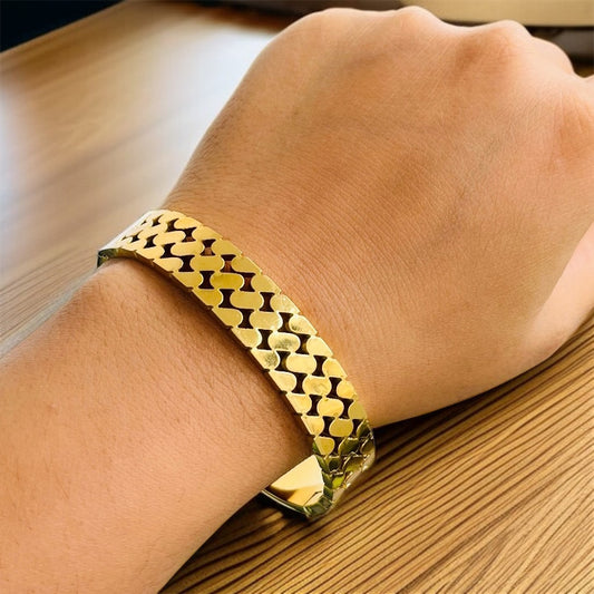 Textured Gold Cuff Bracelet