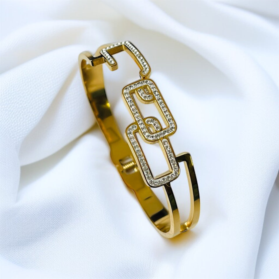 AD Studded Gold Bracelet