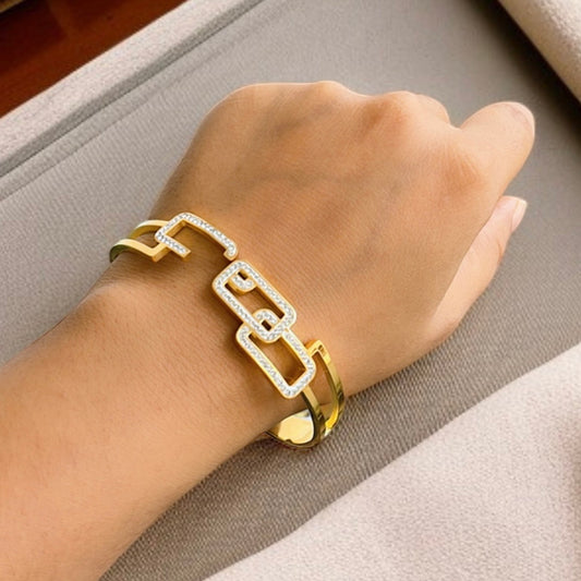 AD Studded Gold Bracelet