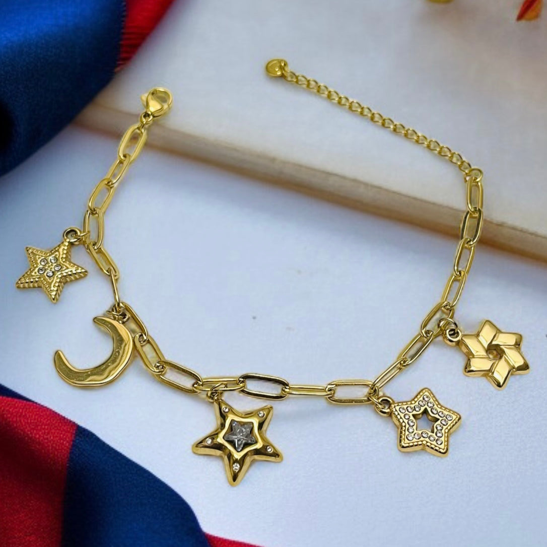 Moon Stars Chain Bracelet