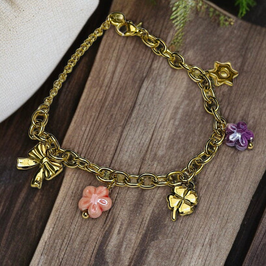 Clover Flower Charms Chain Bracelet