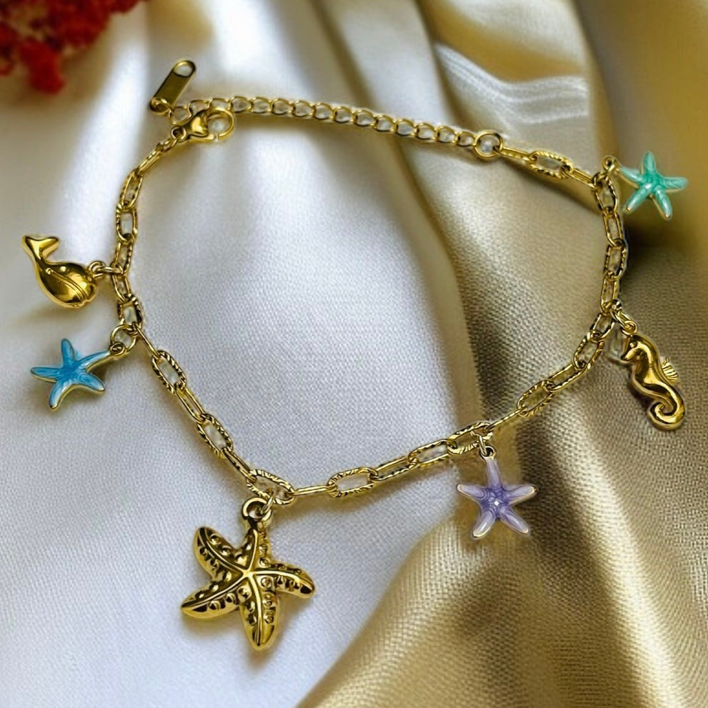 Star Fish Charms Chain Bracelet