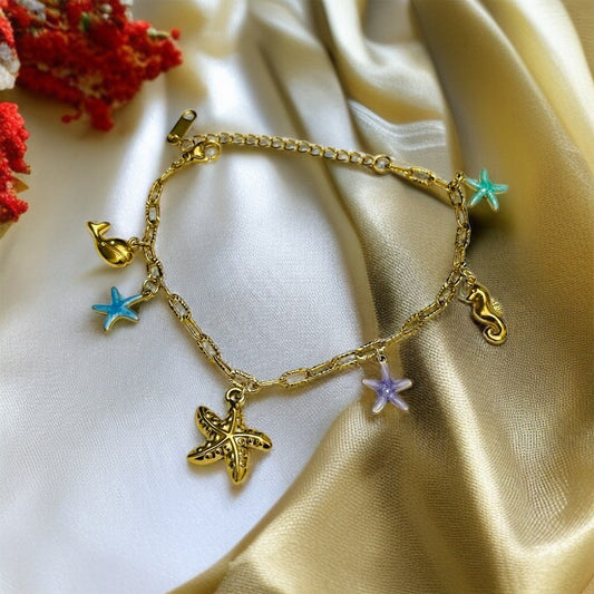 Star Fish Charms Chain Bracelet