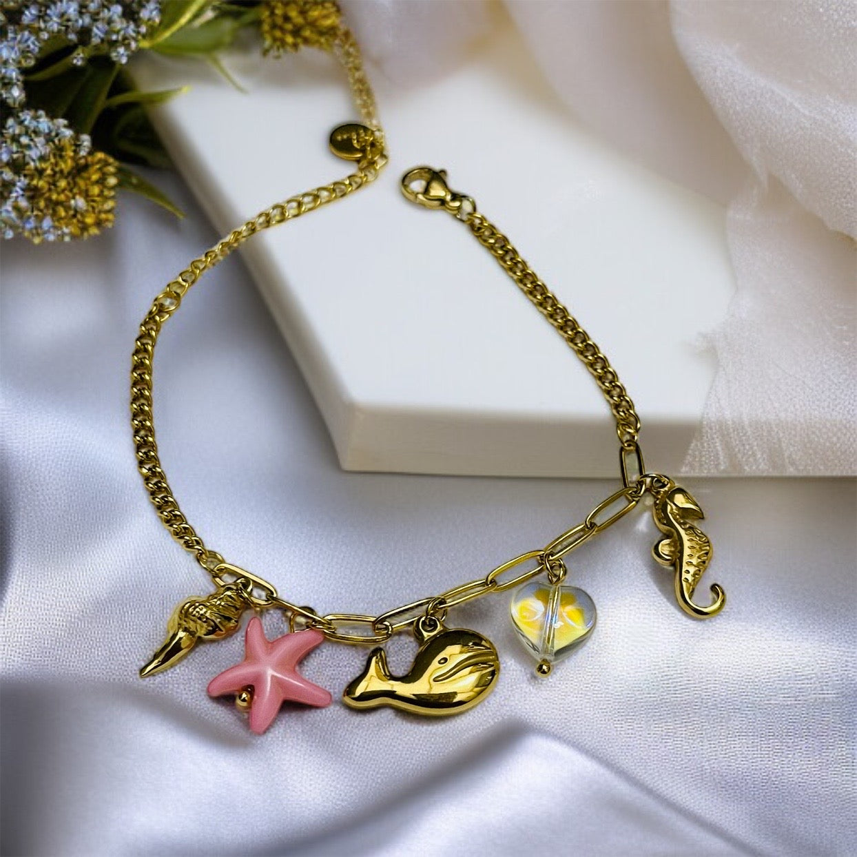 Star Fish Charms Chain Bracelet