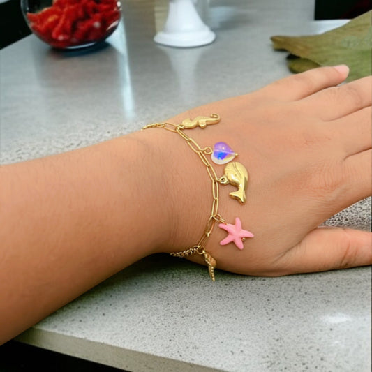 Star Fish Charms Chain Bracelet