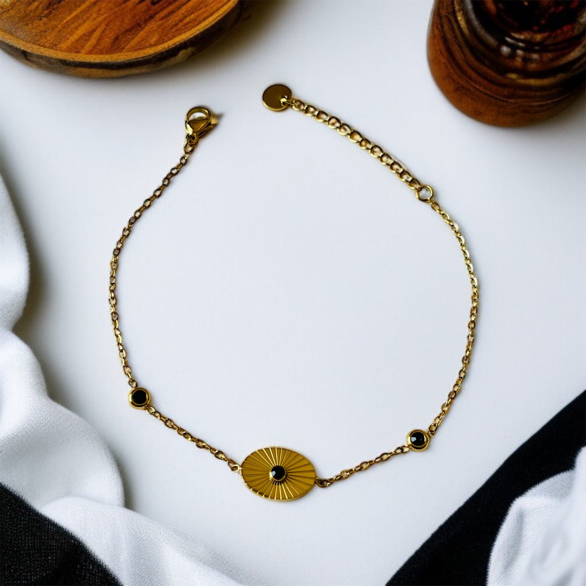 Green Stone Chain Bracelet