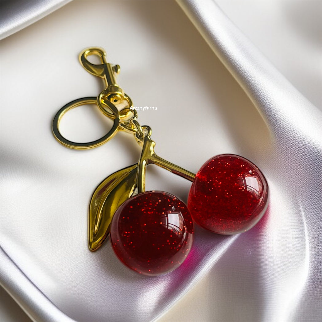 Cherry Keychain Bag Charm