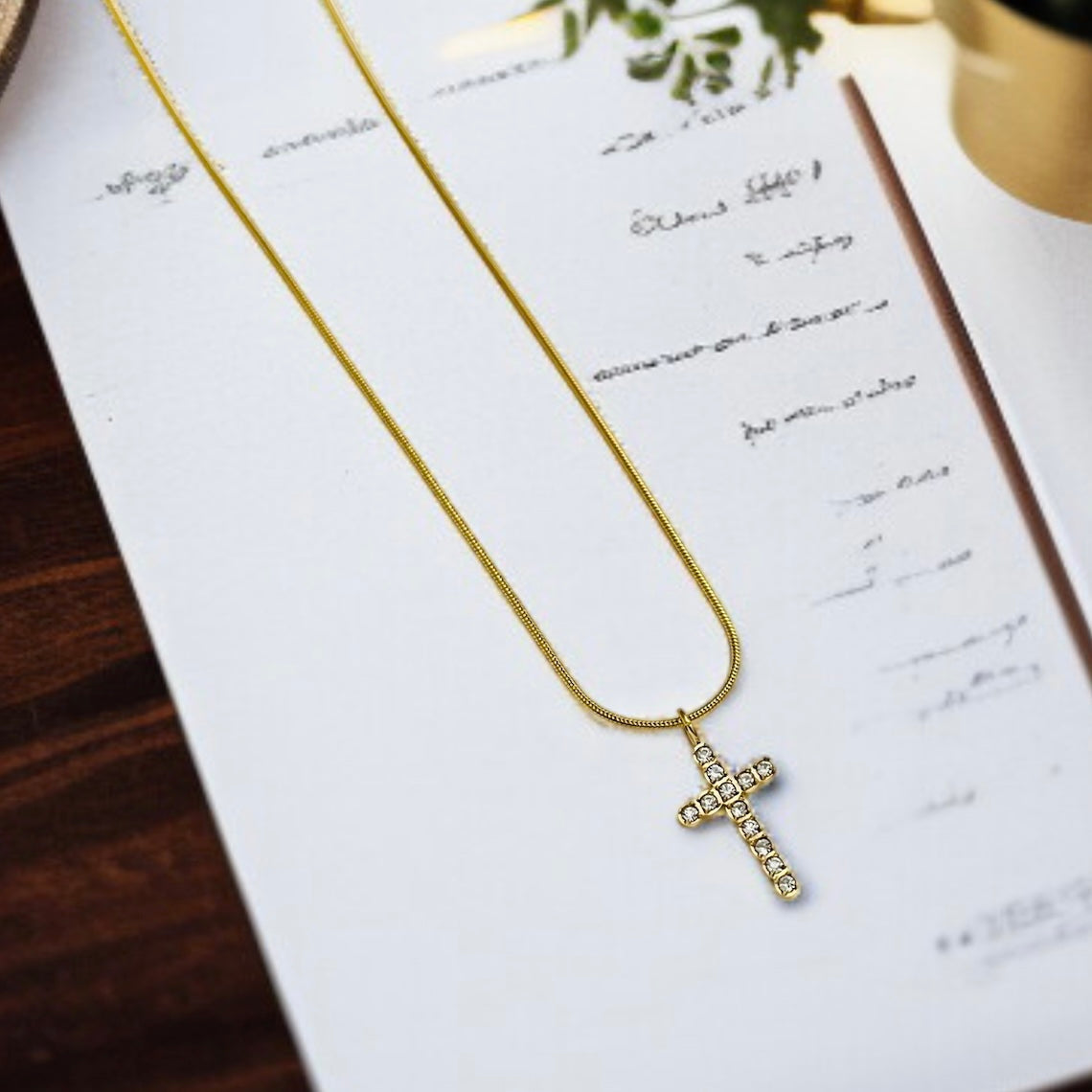 Cross Zircon Chain Necklace