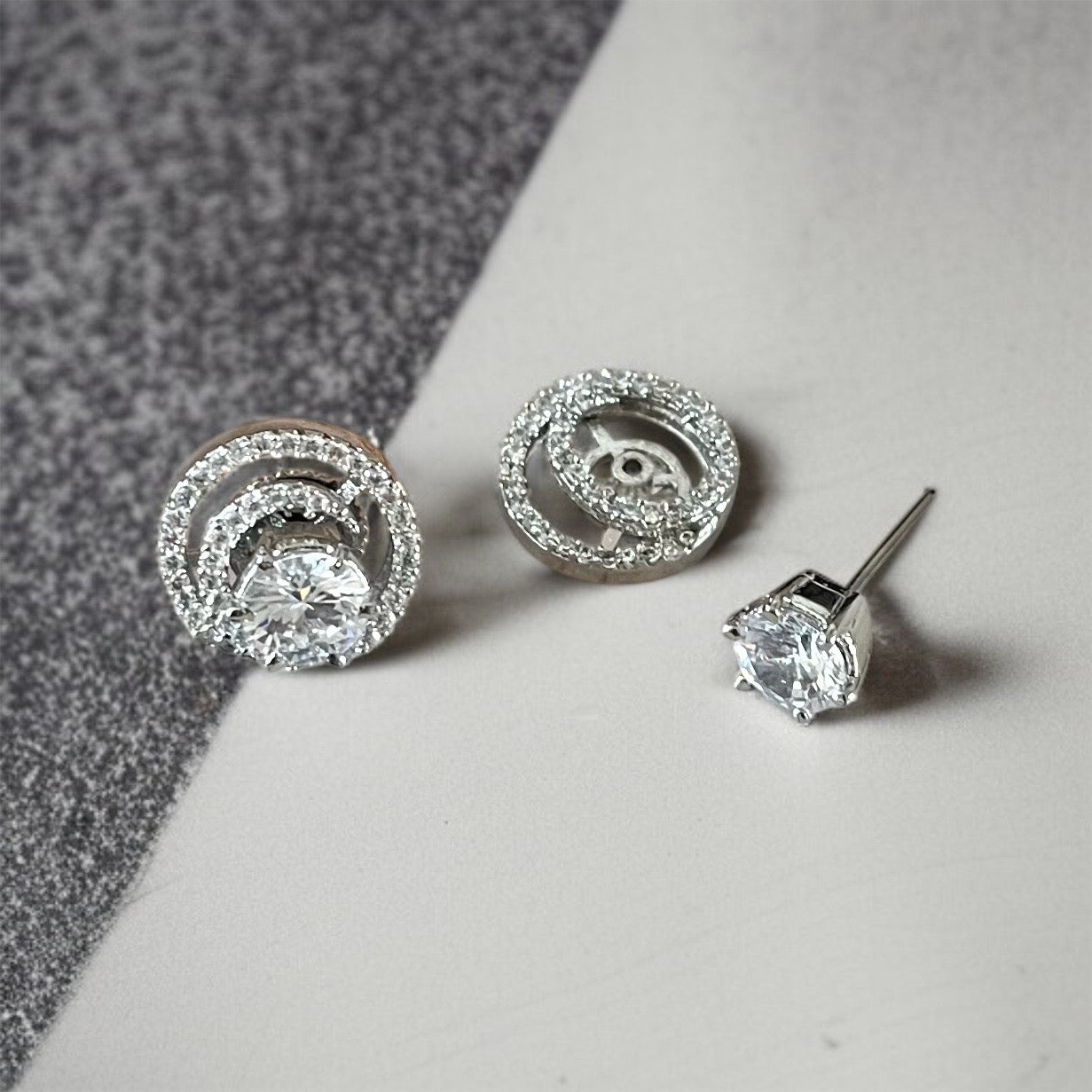 2 in 1 Diamond Studs Earrings