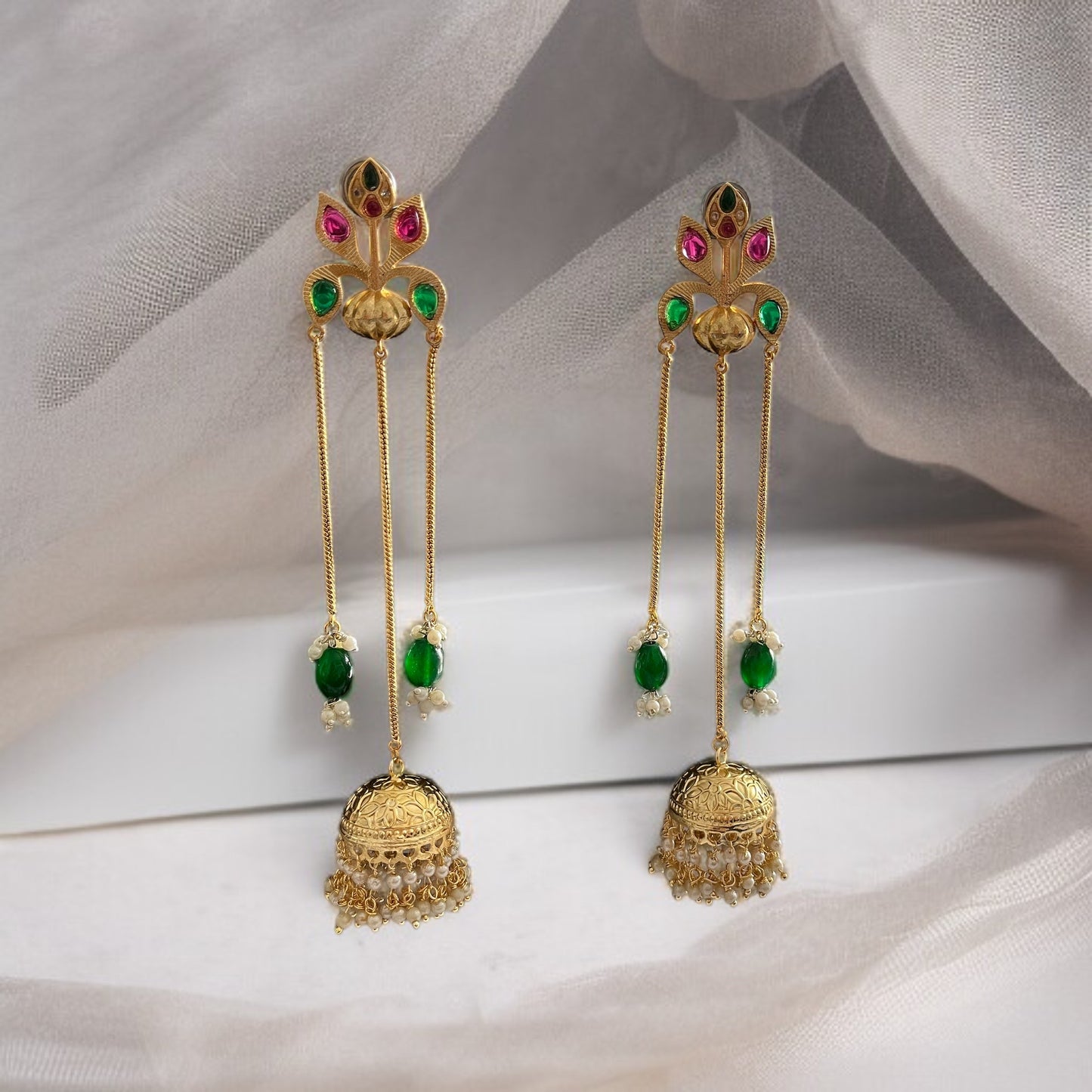 Hanging Jhumka Beads Earrings