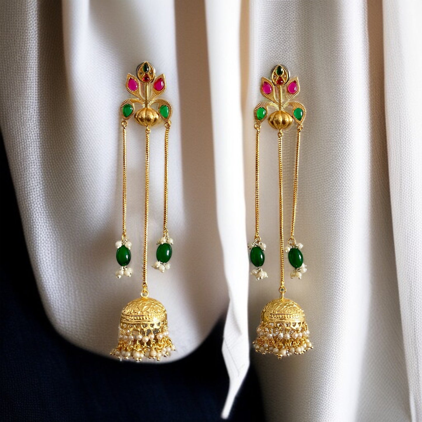 Hanging Jhumka Beads Earrings