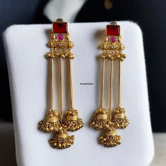 Hanging Jhumka Kashmiri Earrings