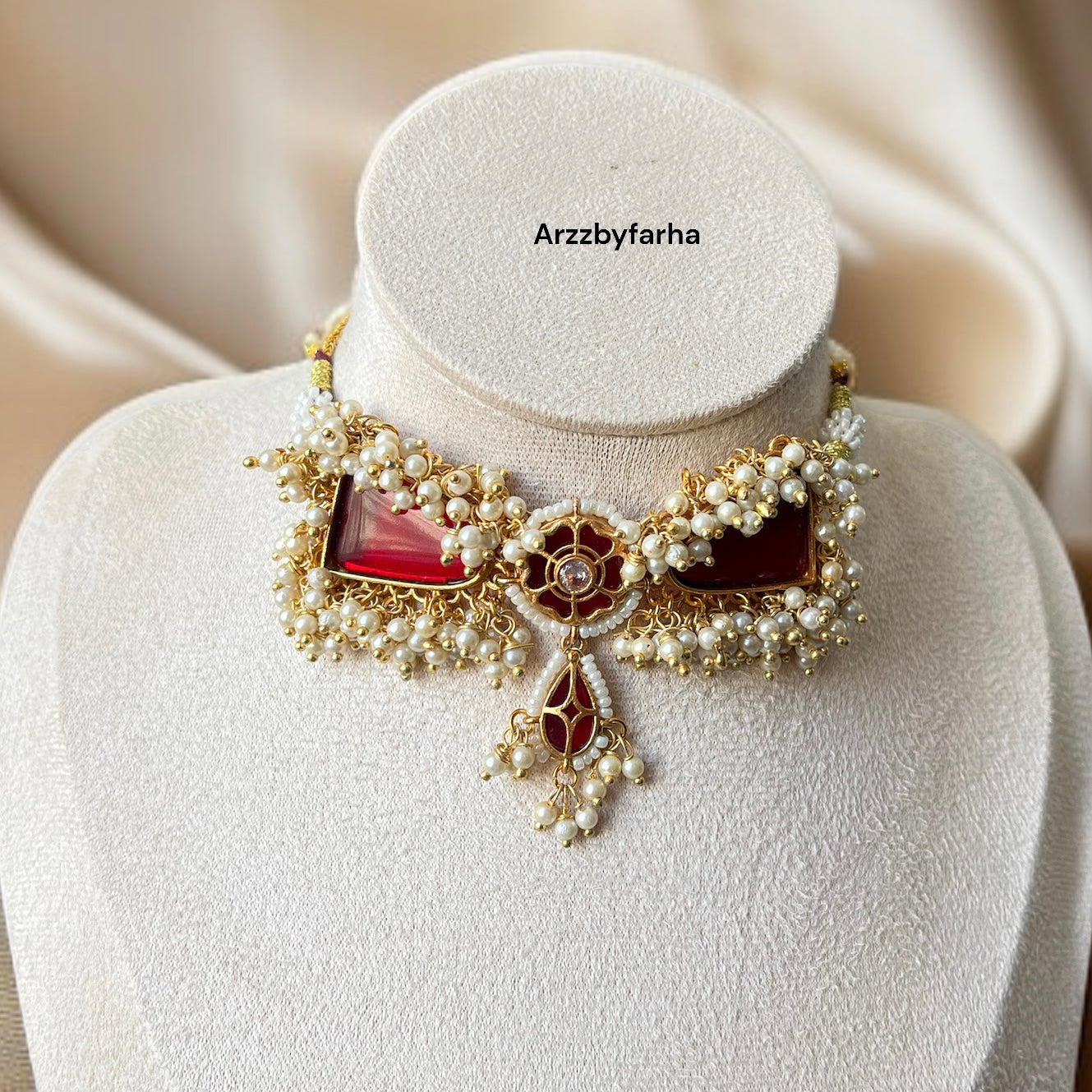 Red Stone Necklace Set