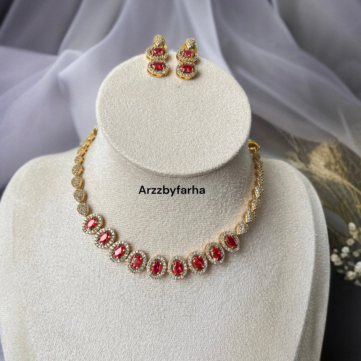 Red Stone AD Necklace Set