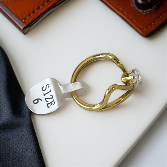 Anti tarnish Gold Diamond Ring