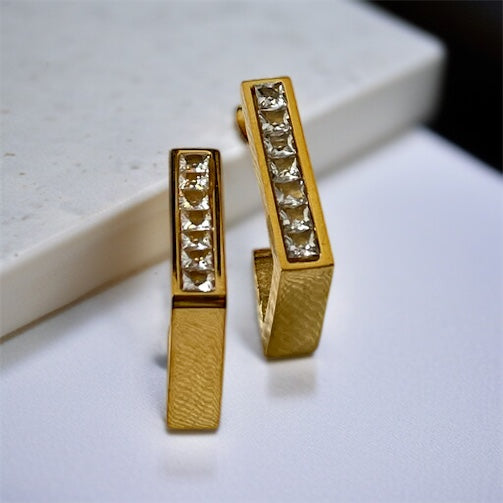 AD Studded Hoop Earrings
