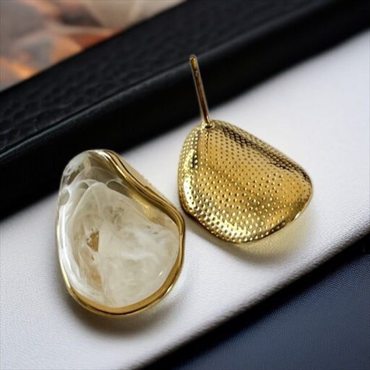 Cloudy White Studs Earrings