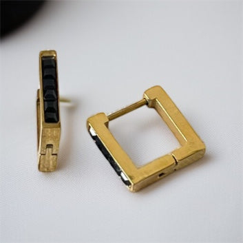 AD Studded Small Hoop Earrings