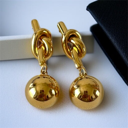 Twisted Gold Boll Earrings